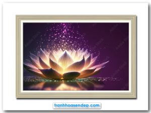 Bức tranh đẹp hình ảnh bông hoa sen phát sáng lung linh